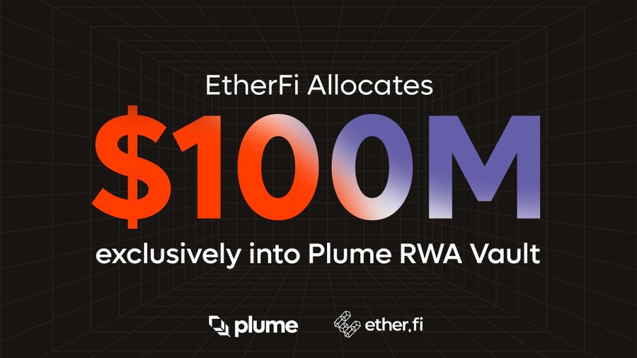EtherFi تستثمر 100 مليون دولار في Plume لتعزيز عوائد الأصول الحقيقية (RWA)