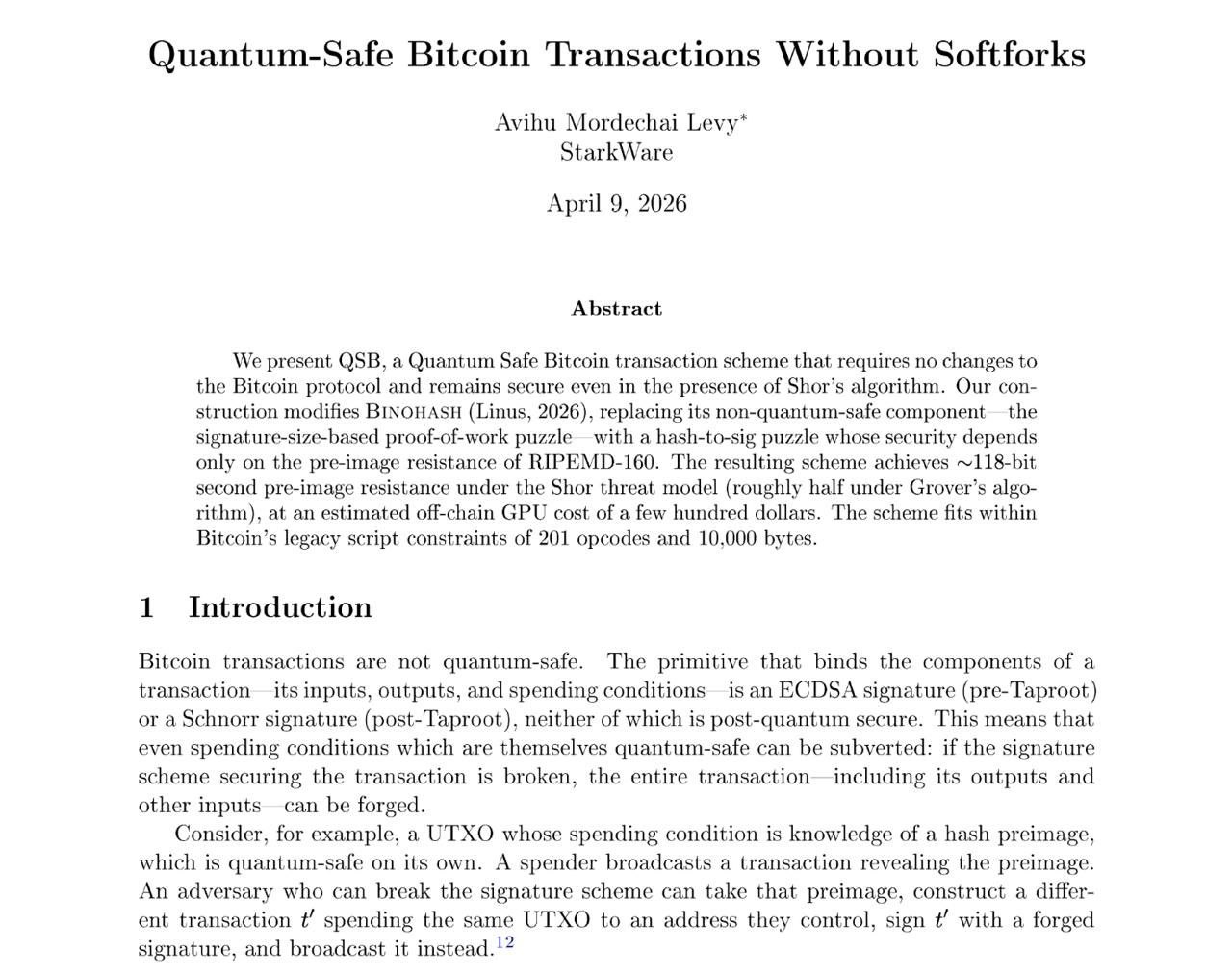 مقترح جديد يجعل بيتكوين مقاومًا للهجمات الكمومية دون تعديل الشبكة