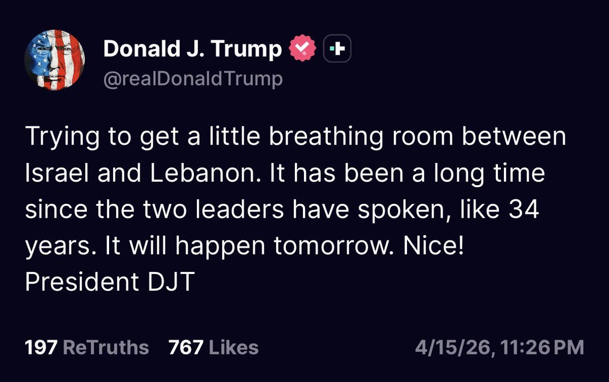 ترامب: نحاول “إيجاد مساحة تهدئة” بين إسرائيل ولبنان والتقدم قد يحدث غدًا